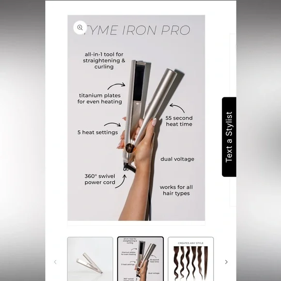 NEW—-TYME Pro 2-IN-1 Hair Tool - Straightener & Curling Iron  display picture 1